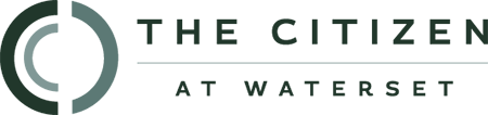 the gift at water logo with green background